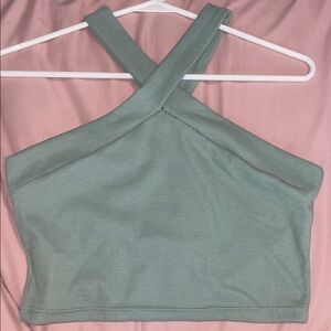 Women's Cross Halter Top - Green